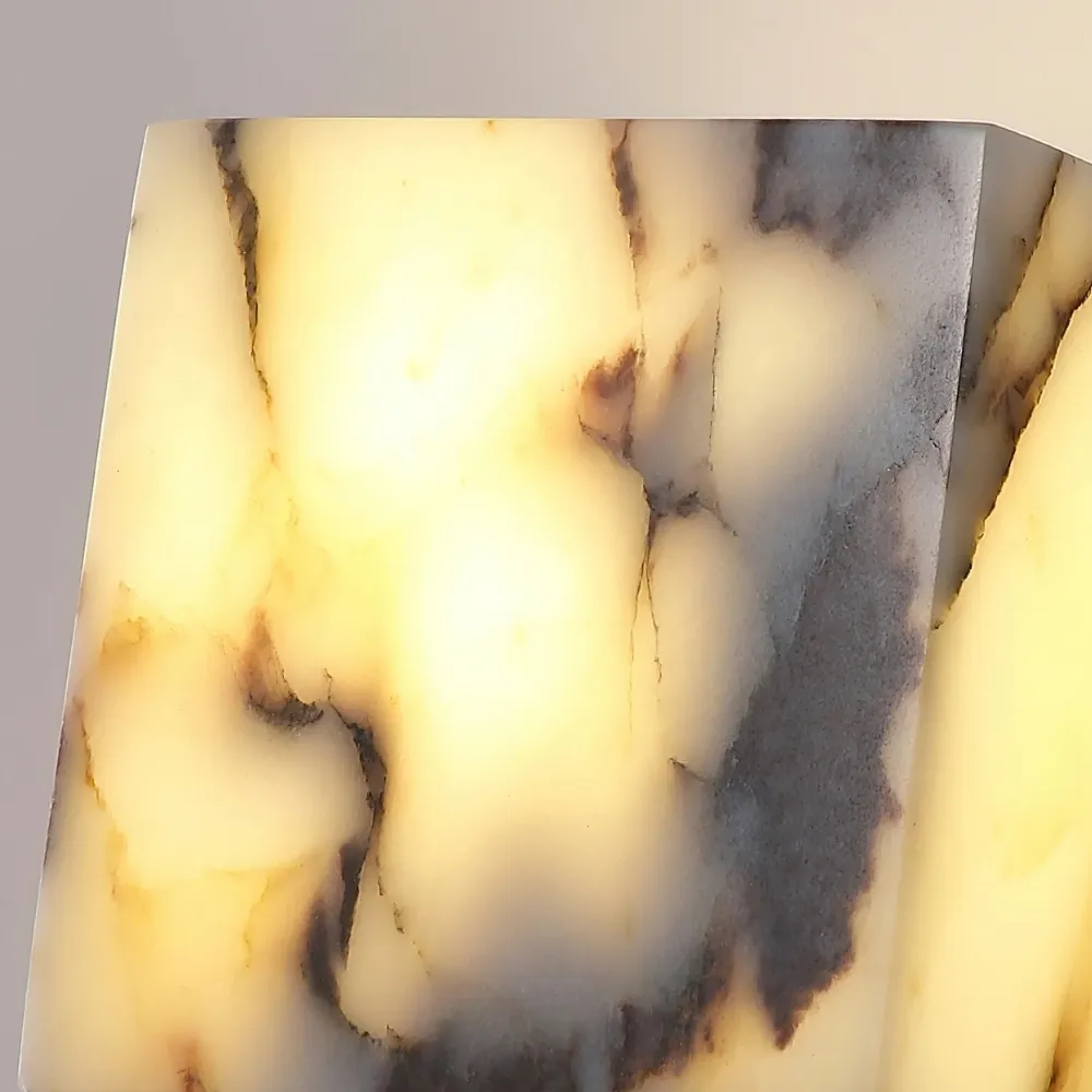 Alverra Modern Wall Sconce Geometric Stone Design - Ambient Wall Lighting for Living Space T1204