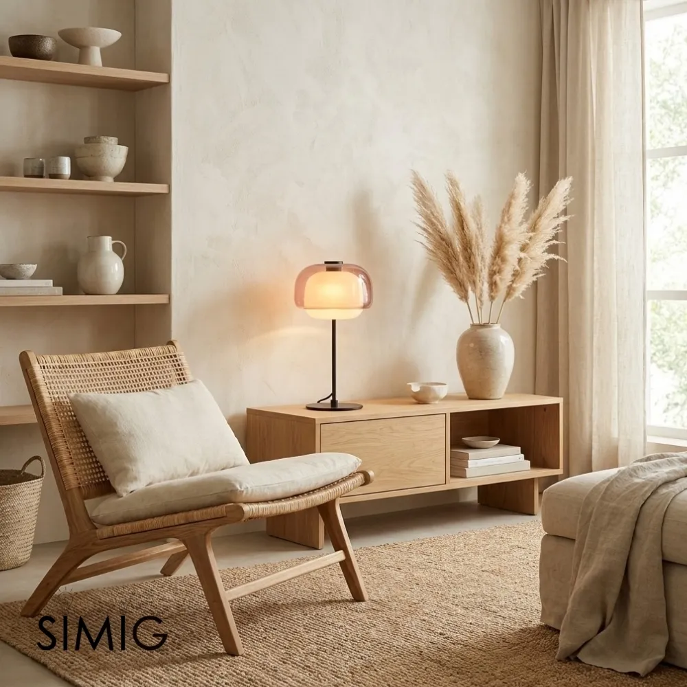 Clinco Stacked Glass Table Lamp ‑ Refined Minimalist Light for Bedroom S249