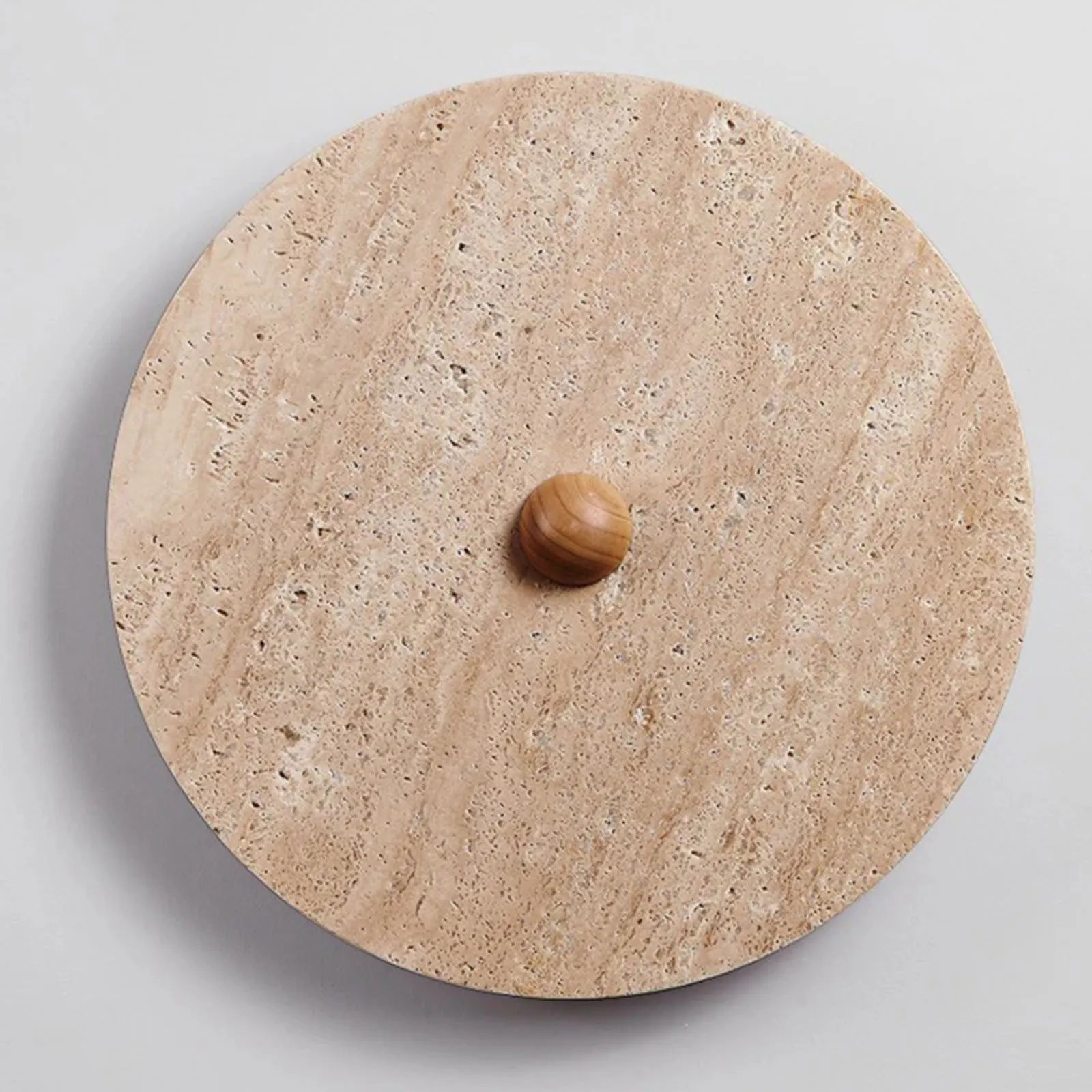 Natural Modern Circular Travertine Home Wall Sconce S332