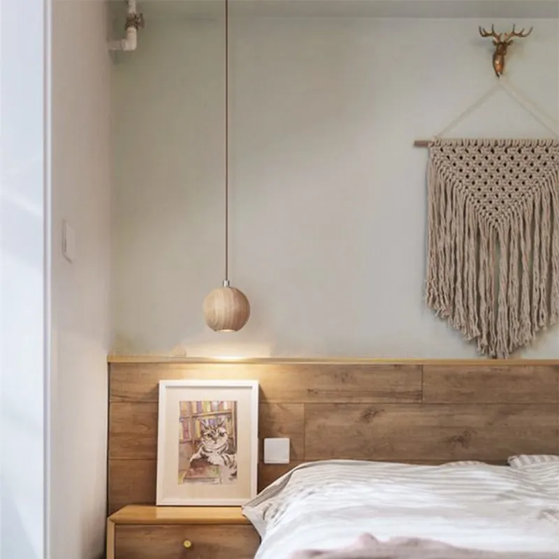 Ball Wooden Pendant Light