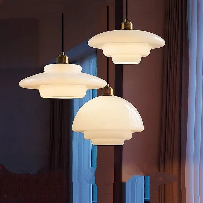 Multi Tier Art Glass Pendant Light - Mid-Century Style for Kitchen Island S93