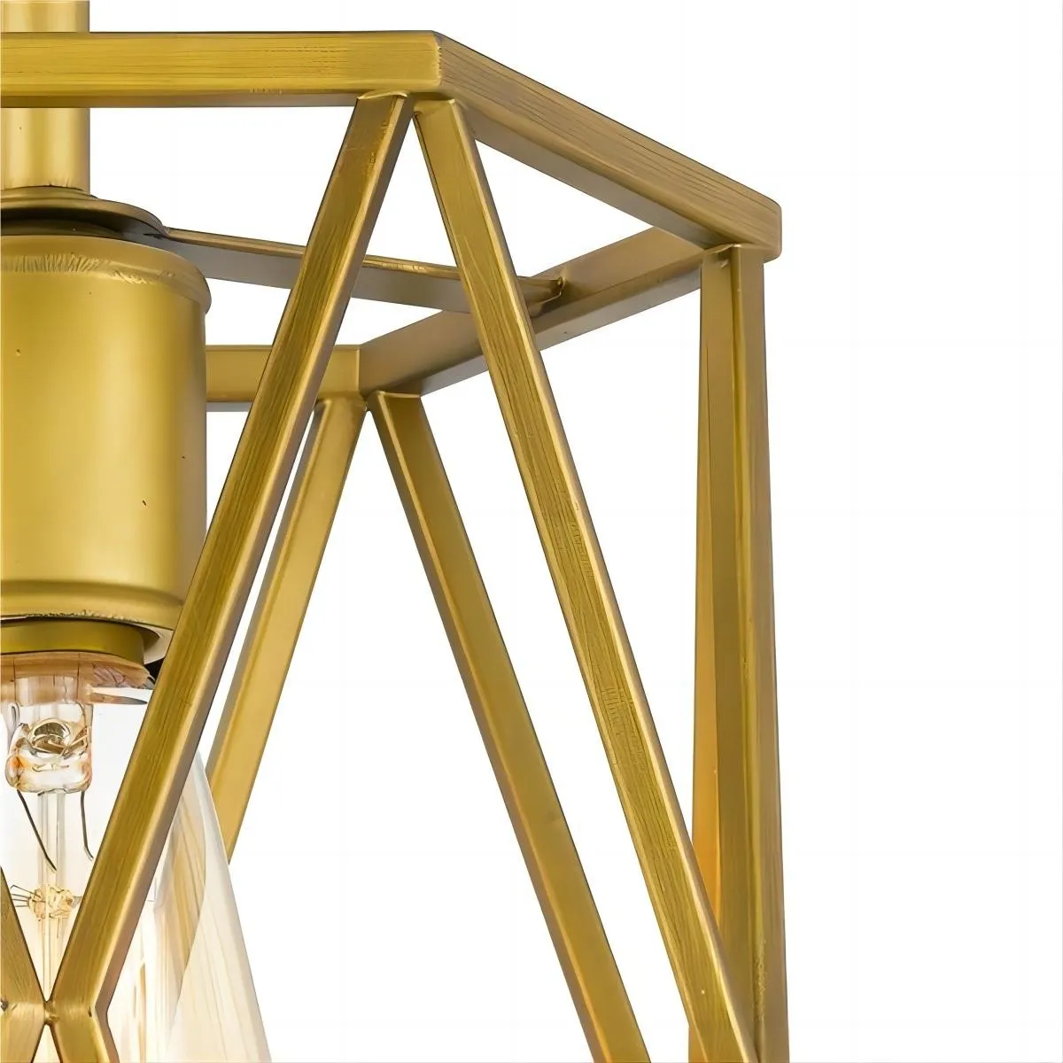 Antique Gold Cage Mini Cylinder Incandescent Pendant Lamp S123