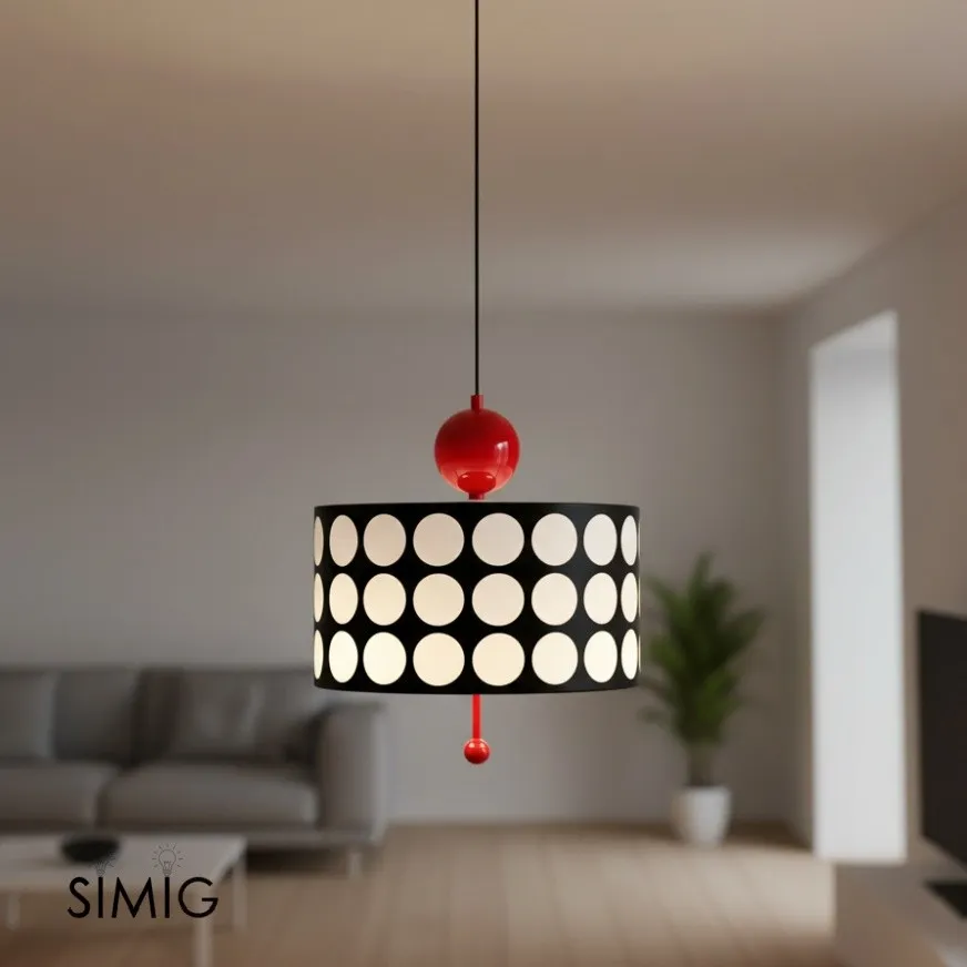 Polka Dot Lattice Pendant Lamp - French Vintage Light for Dining M165