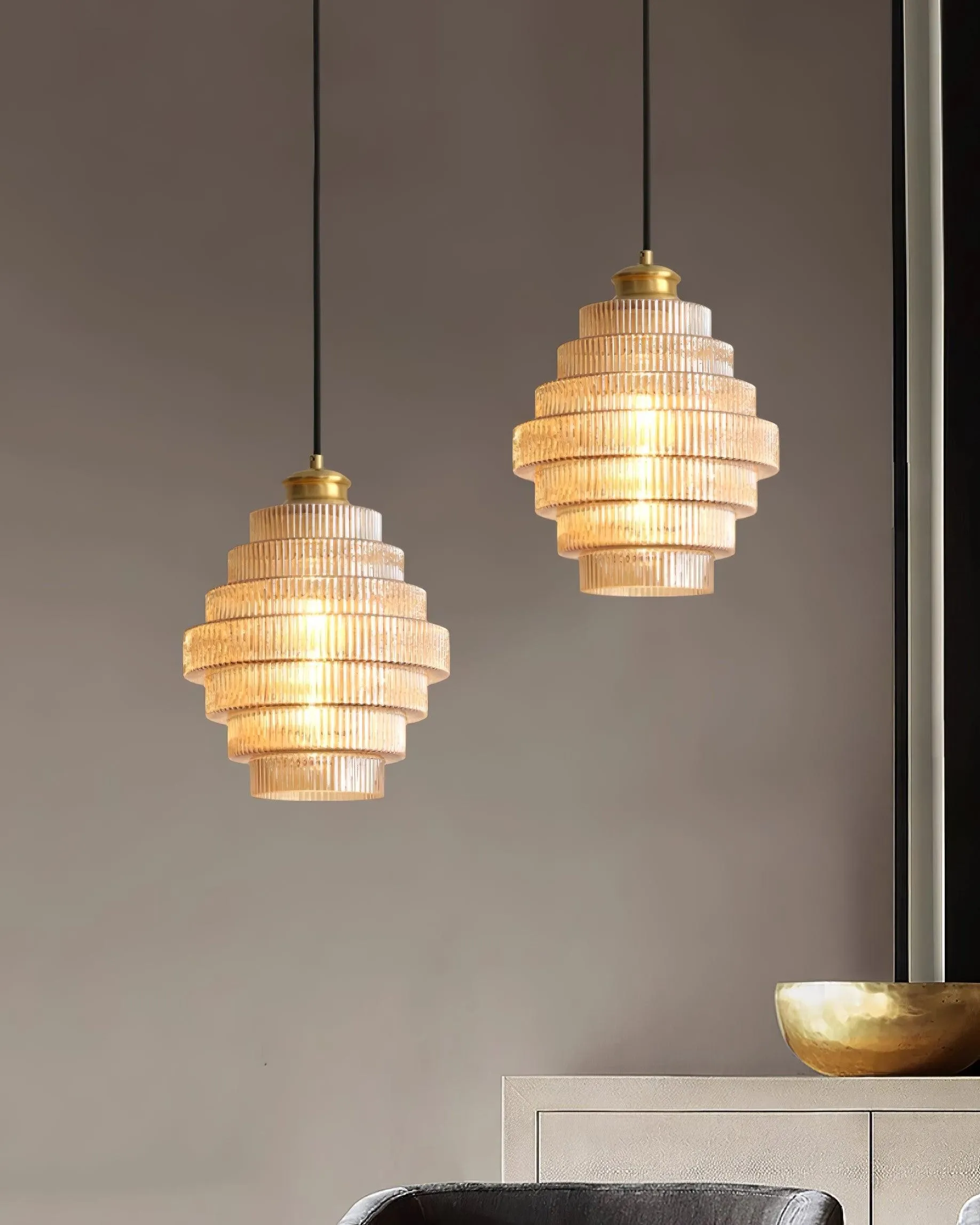 Modern Creative Pleated Design Glass Pendant Lamp M48