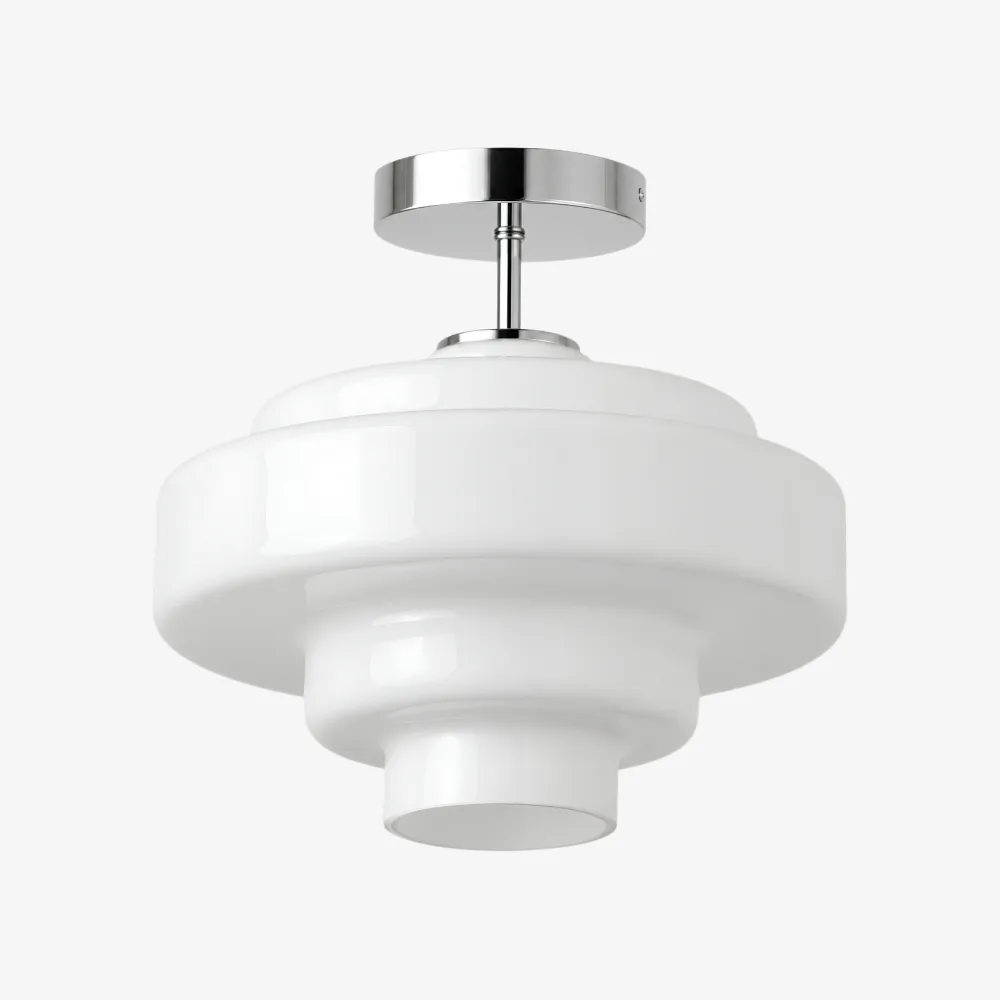 Koloro Glass Ceiling Light - Layered Rounded Design Lampshade for Hallway or Cloakroom T2251