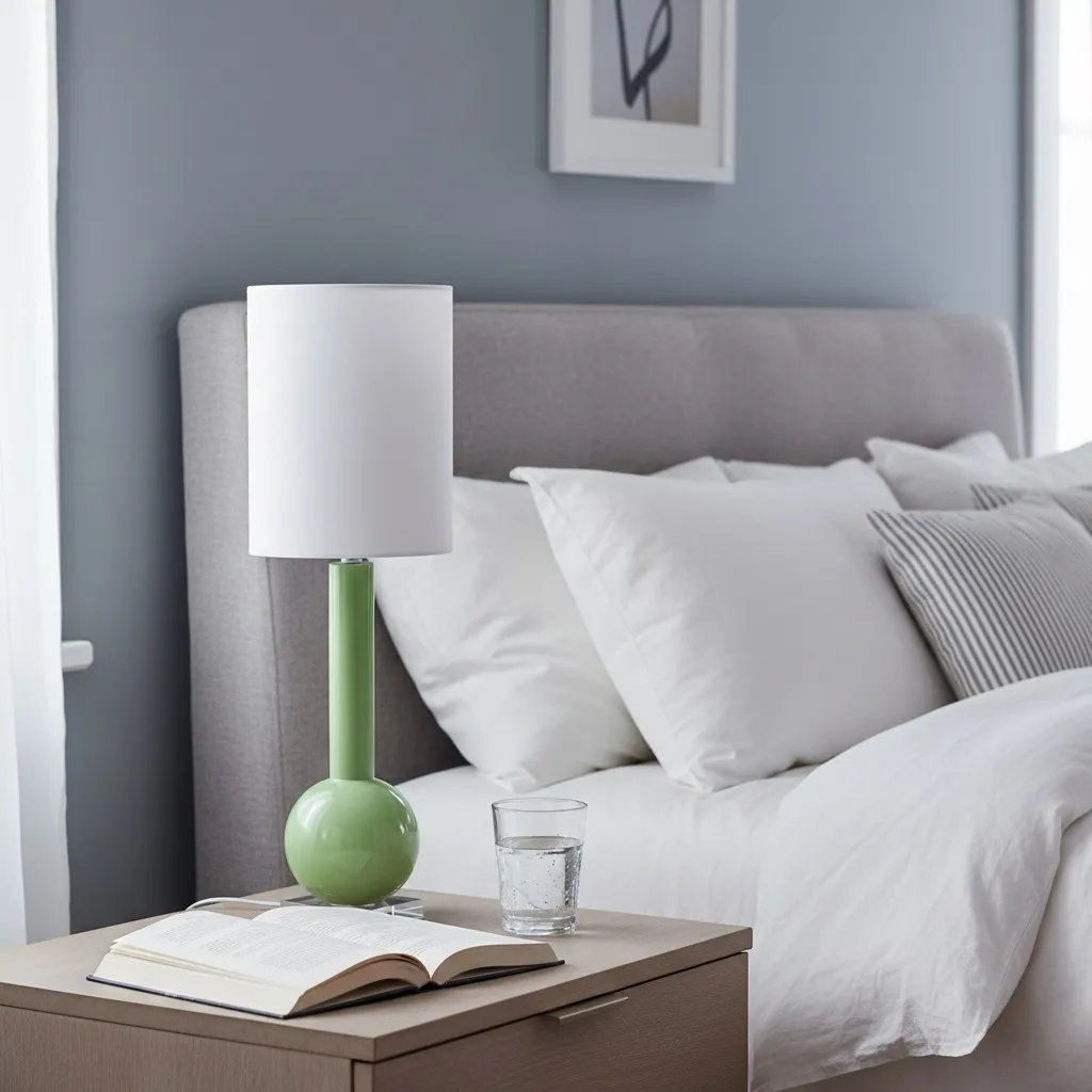 Savara Minimalist Table Lamp - Clean Glass Form with Fabric Shade for Bedrooms T721