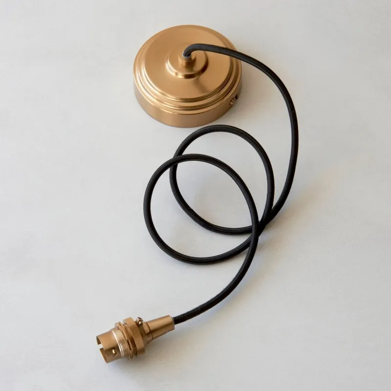 Plaitar Modern Brass Pendant Light - Minimalist Ceiling Fixture with Braided Cord for Hallways T993