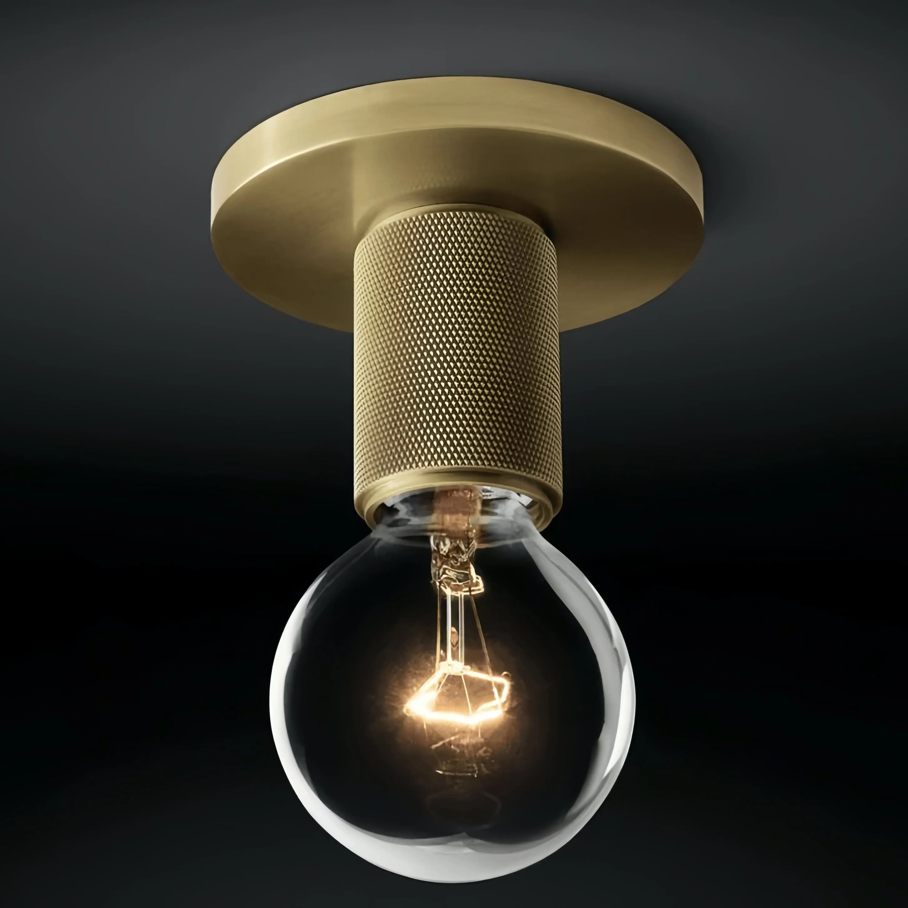 Versatile Flush Mount Light – Modern Glass & Open Bulb Design S232