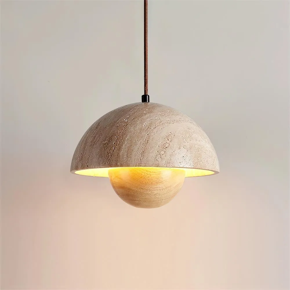 Semicircular Pendant Lamp - Modern Travertine Living Room G70