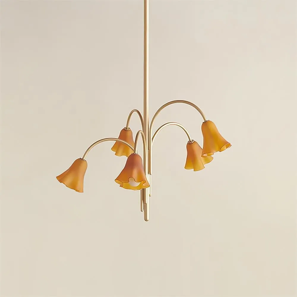 Bellina Lily Glass Flower Chandelier - Romantic Lighting for Interior T280