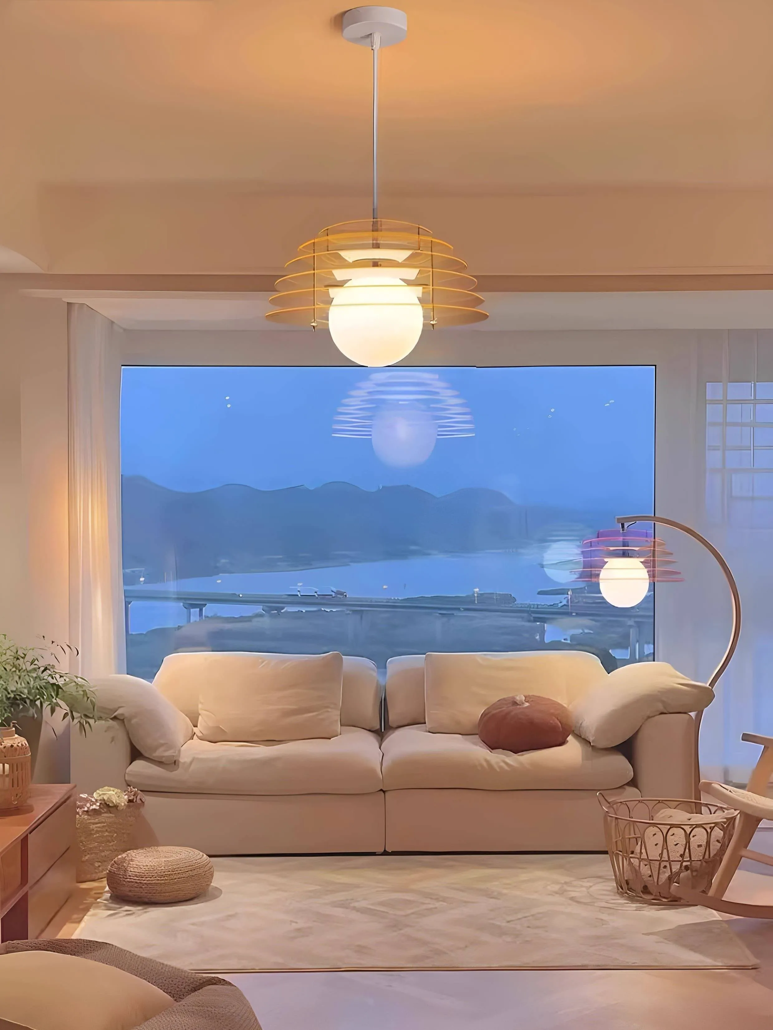 Sunrise Pendant Light – Ambient Pendant With Bauhaus Memphis Geometry G105