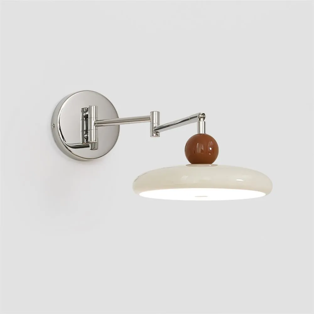 Cream Style Adjustable Swing Arm Disc Reading Wall Lamp M141