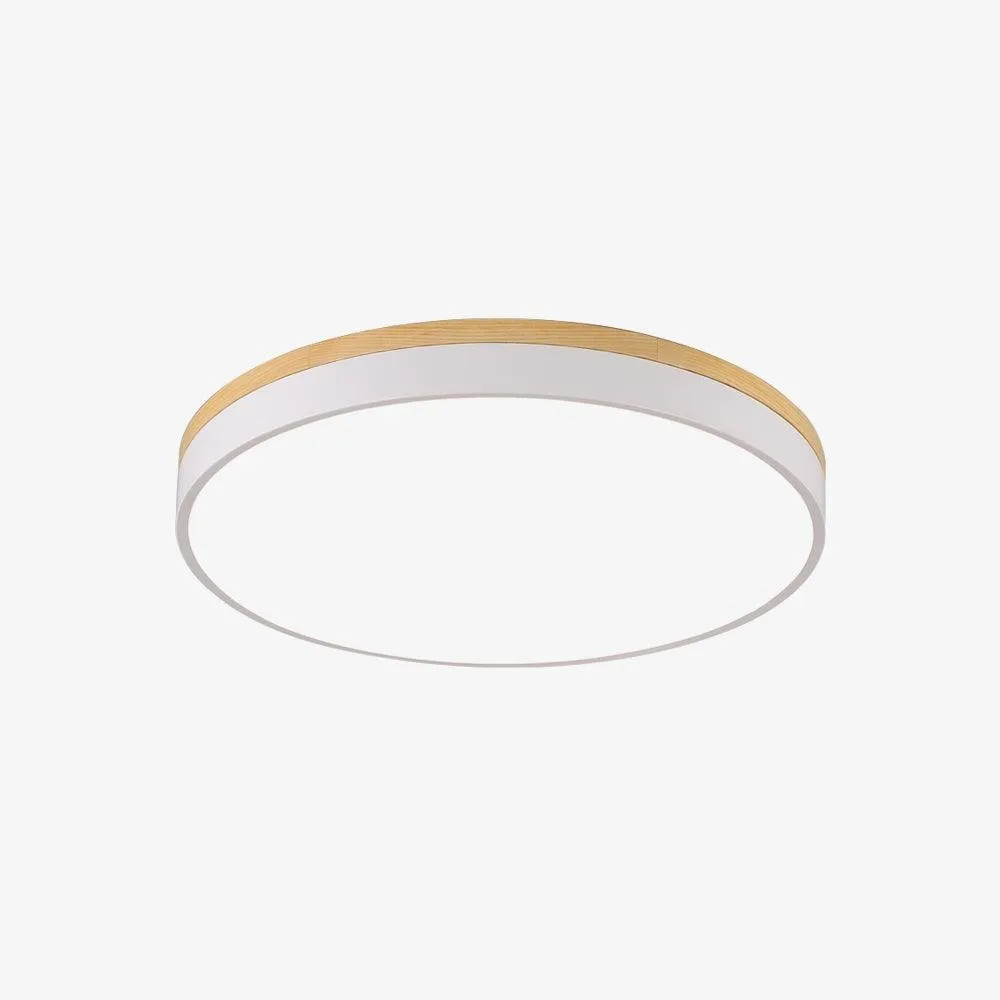 White Round Wooden Ceiling Lamp M197