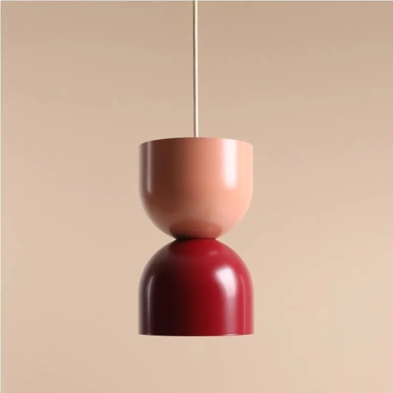 Pastel Dual‑Tone Pendant Light With Layered Metal Shade S228