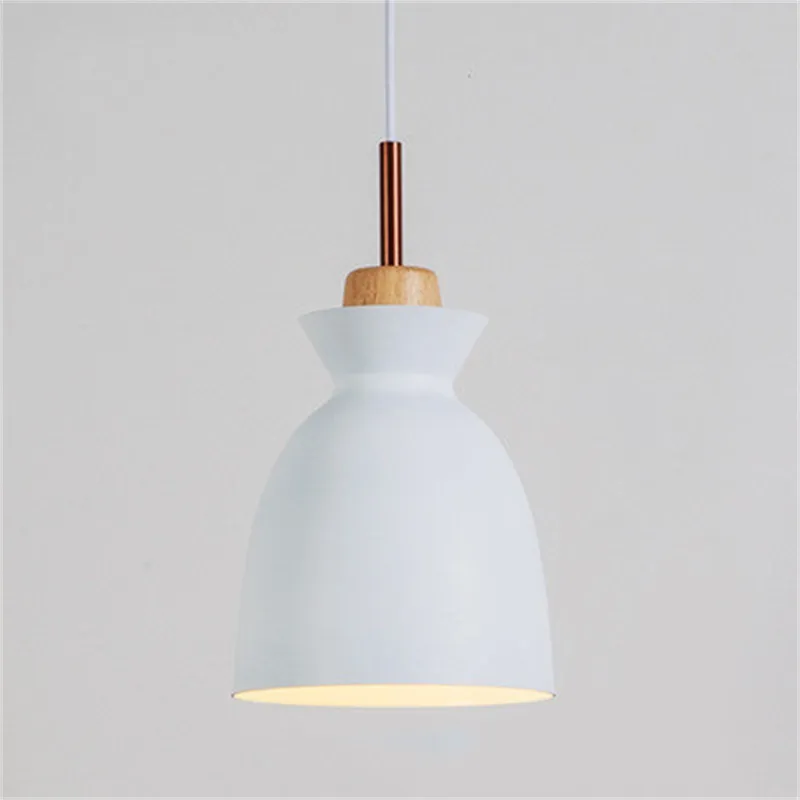 MULTI Scandinavian Metal Wood Macaroon Pendant Light for Bedroom S32