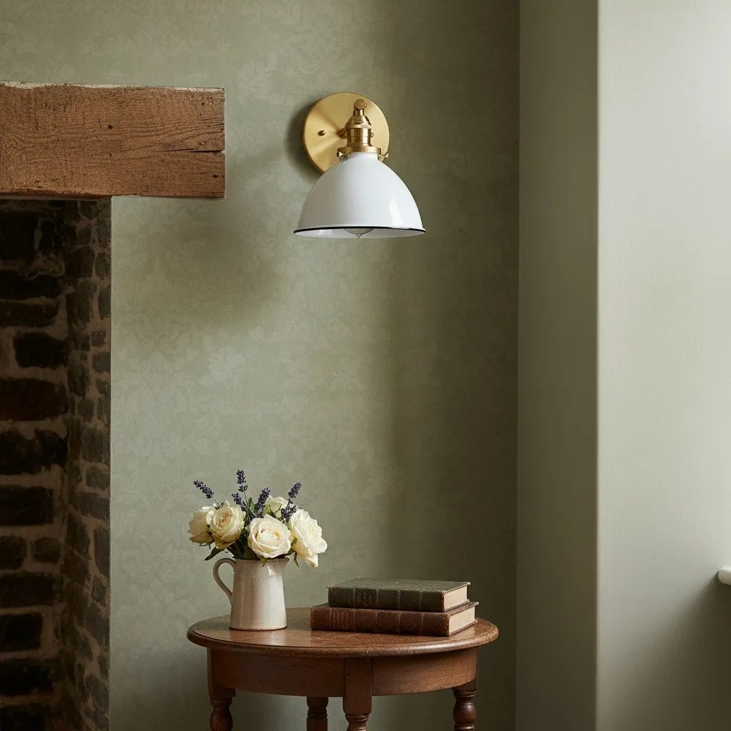 Conique Metal  Wall Sconce - White Metal Shade - Industrial Modern Lighting T307
