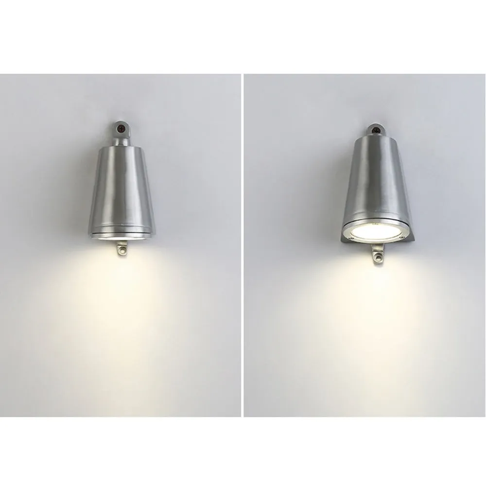 Orr Industrial Metal Bell Shaped Outdoor Wall Lamp, Black/Gray/Coppery/Aluminum G114