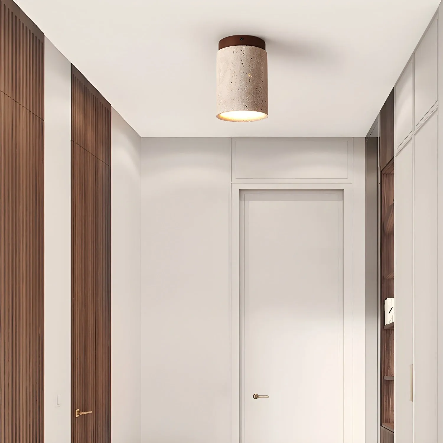 Marble Travertine Column Ceiling Lamp M405