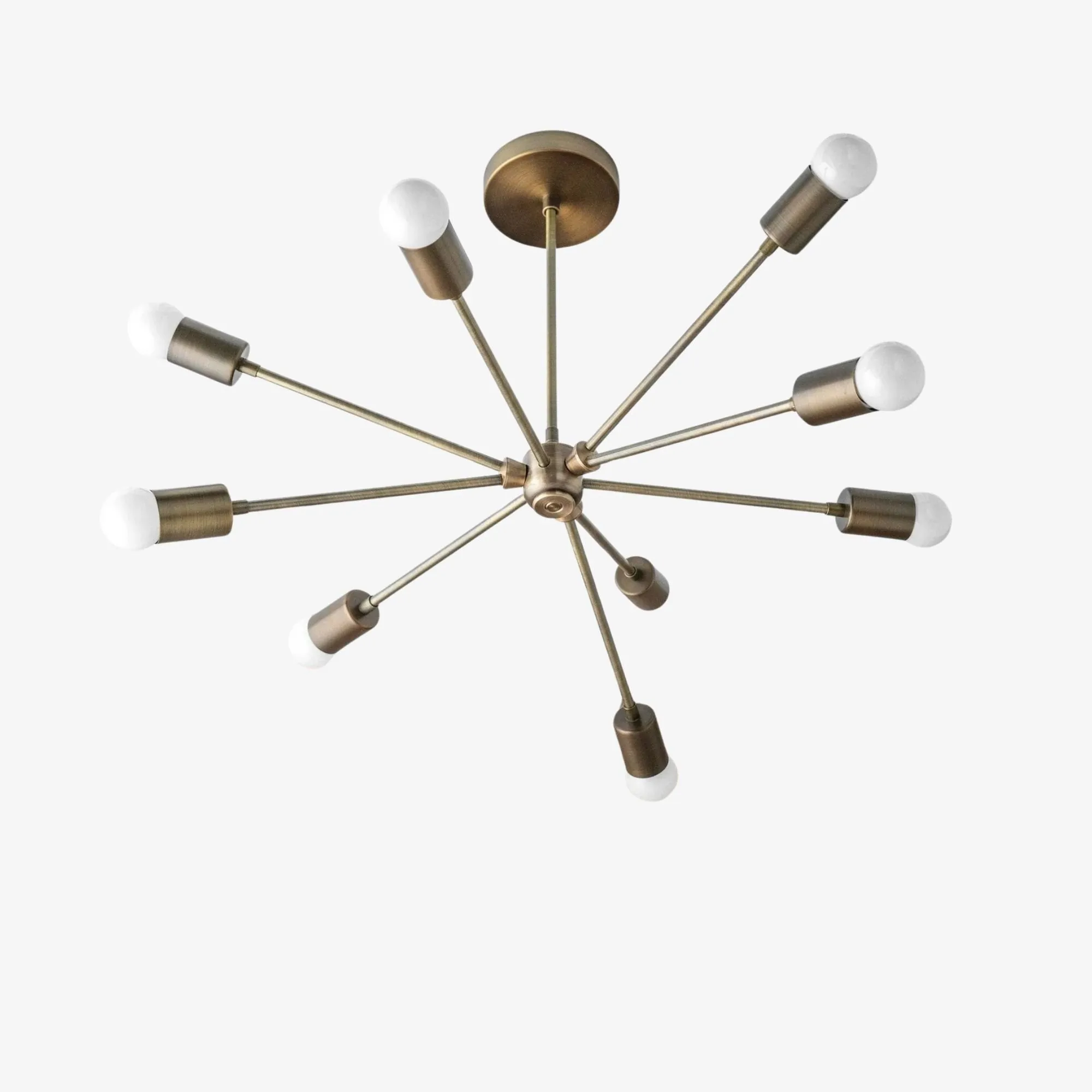 Mobilux Line Mid Century Sputnik Chandelier - Modern Brass Ceiling Light T317