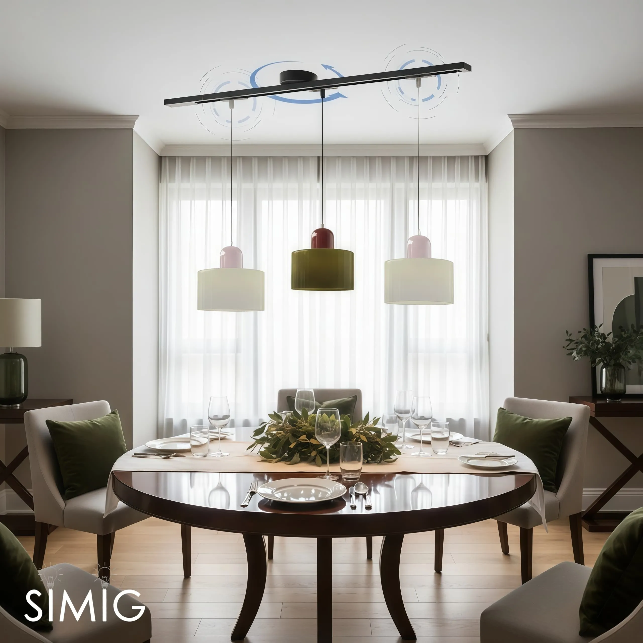 Axitra Rotatable Pendant Light Ceiling Rail – Sleek Adjustable Track for Pendant Lights Contemporary N21