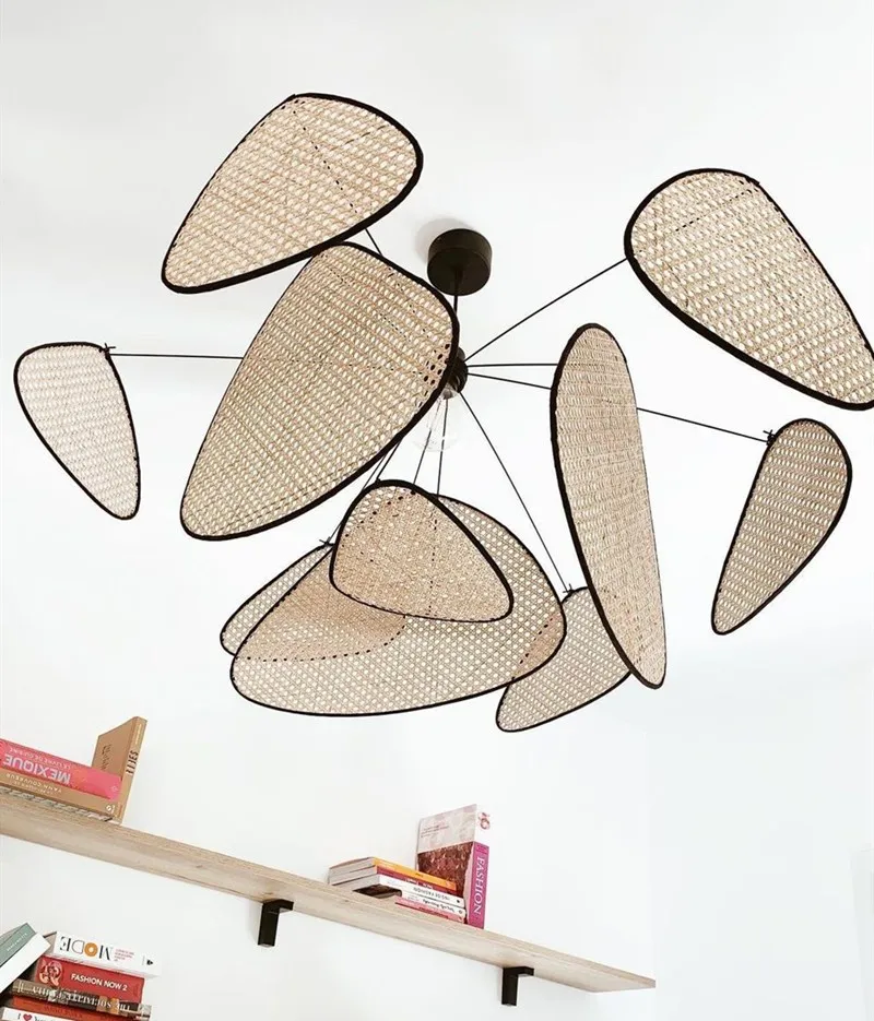 Screen Cannage Pendant Light - Woven Rattan Design for Living Room