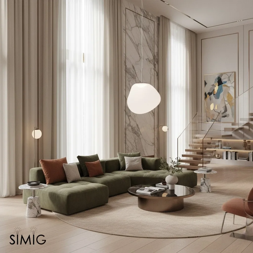 Dynamic Surface Pendant Light For Living Room S208