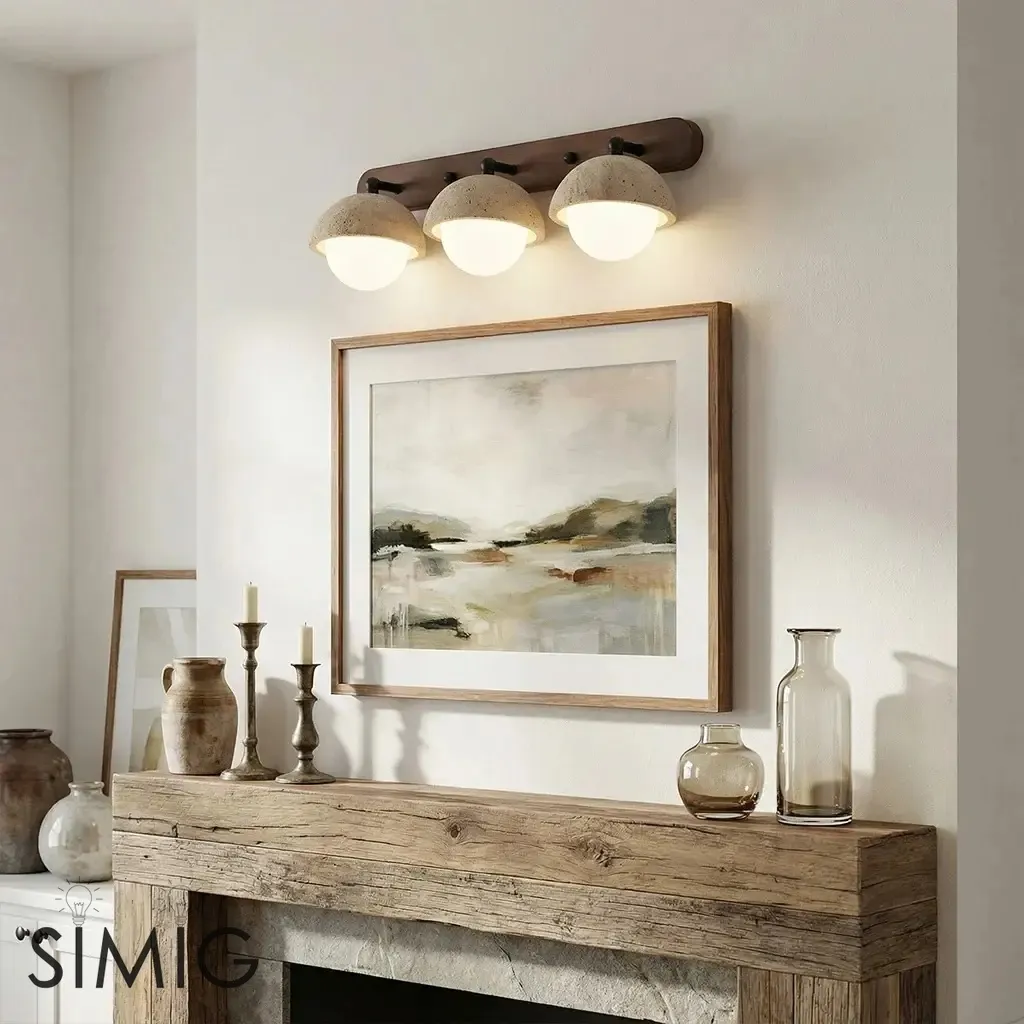 Natural Travertine Wall Sconce – Minimalist Globe Lamp for Hallway S411