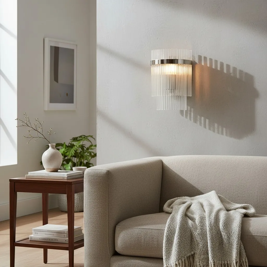 RibGlow Minimalist Glass Rod Wall Light - Elegant Accent Sconce for Home T867