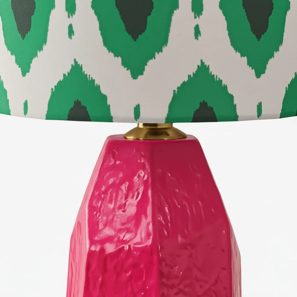 Arivane Decorative Ceramic Lamp - Fabric Shade Side Table Light T1183