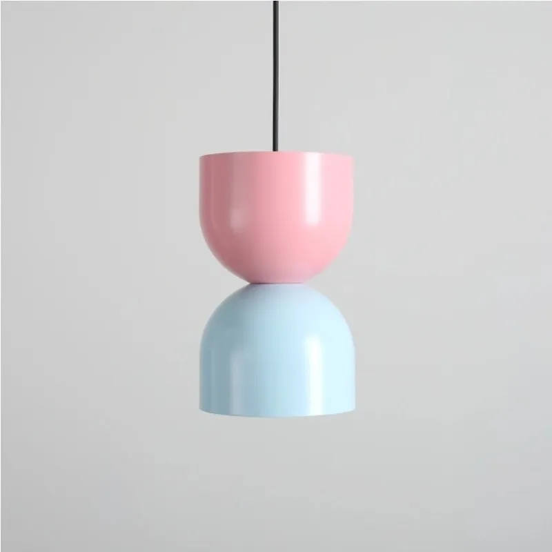 Pastel Dual‑Tone Pendant Light With Layered Metal Shade S228