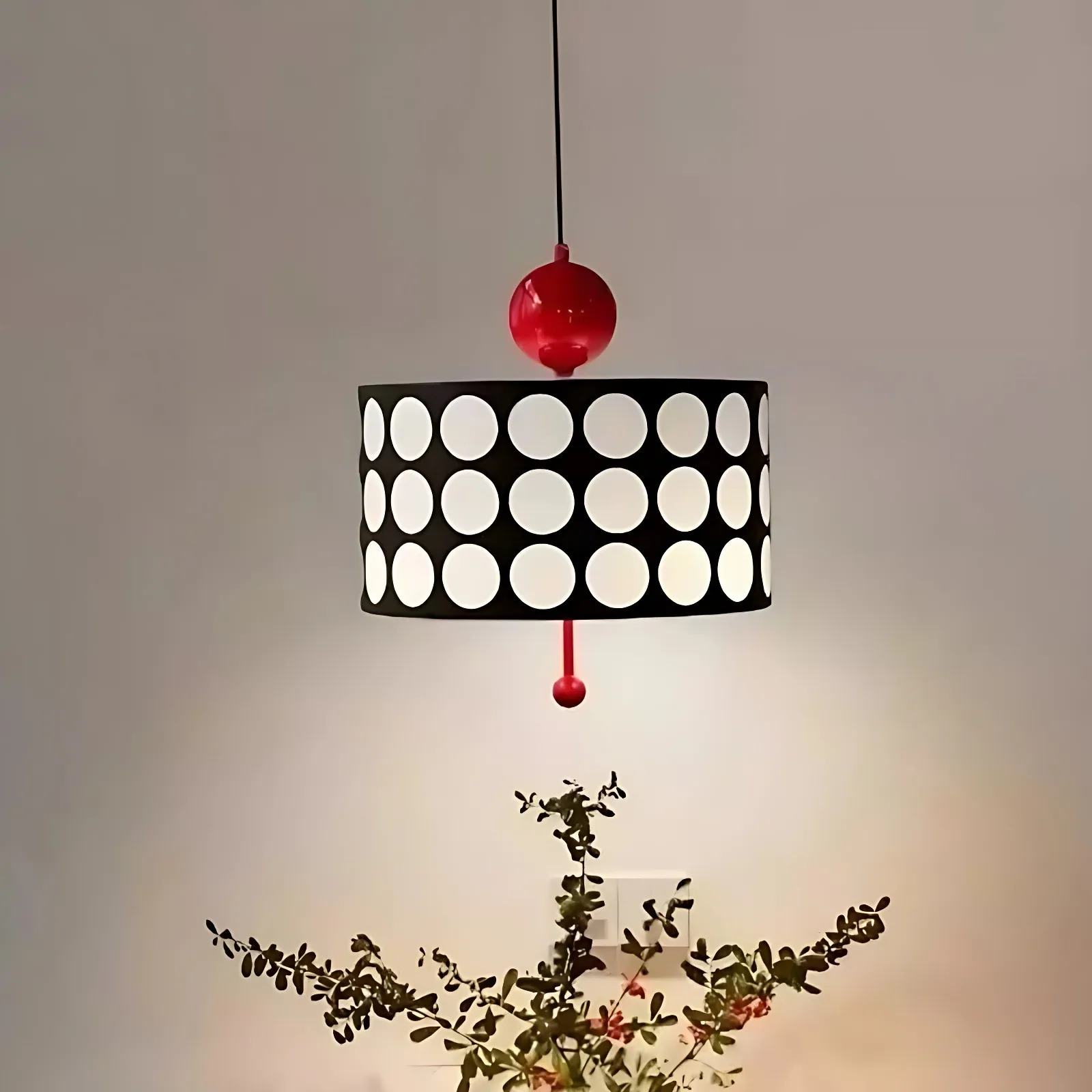 Polka Dot Lattice Pendant Lamp - French Vintage Light for Dining M165