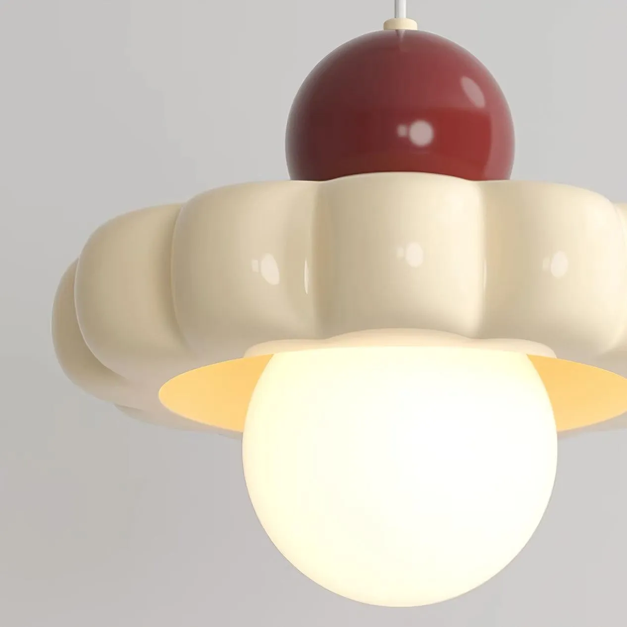 Cream Style Long Line Pumpkin Texture Pendant Lamp M173