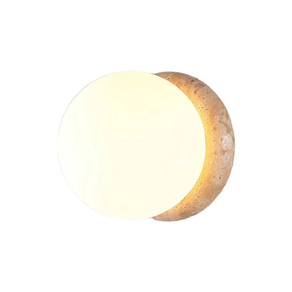Japanese Style Wabi-Sabi Travertine Spherical Wall Lamp M575
