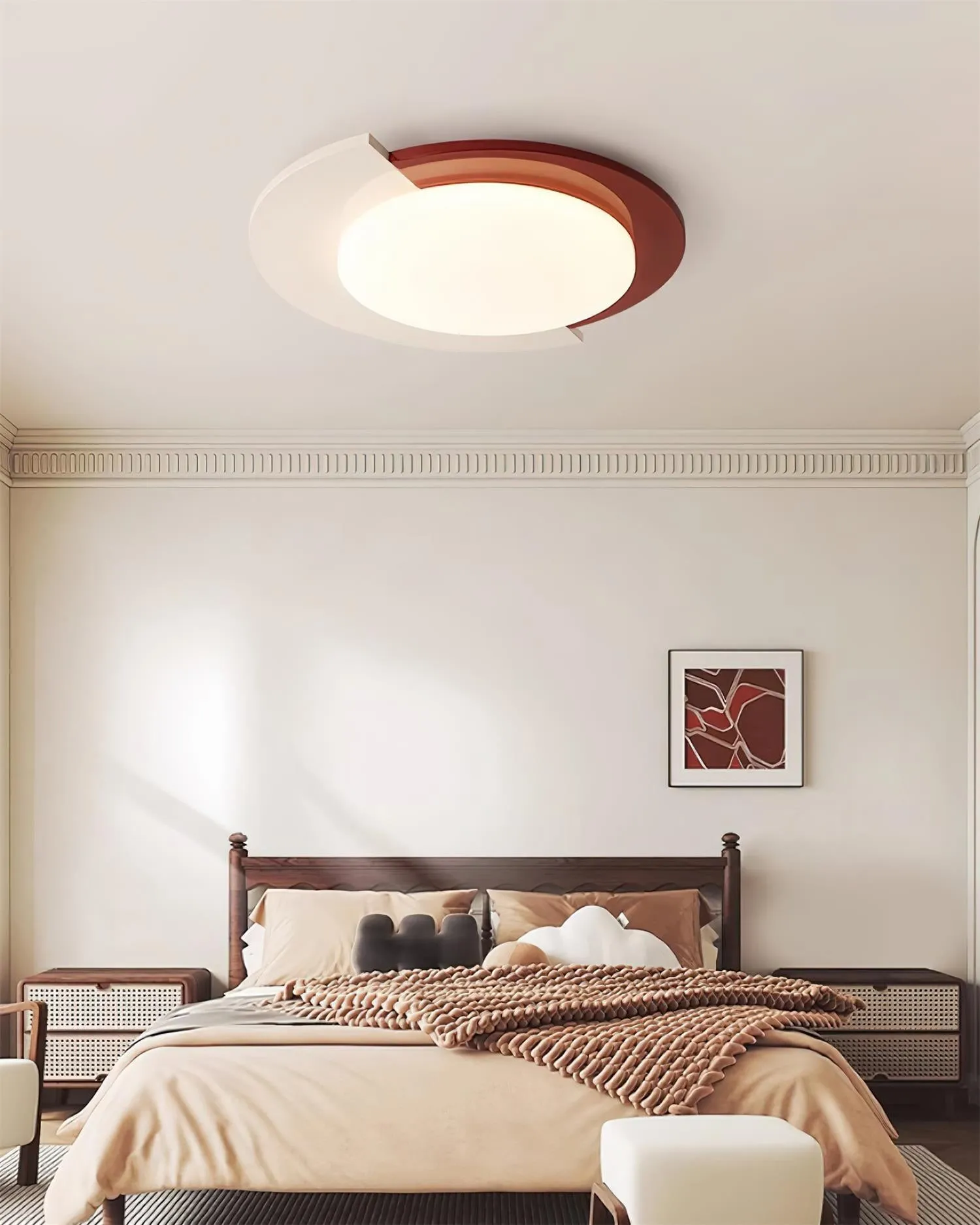 Red And White Round Ceiling Light M102