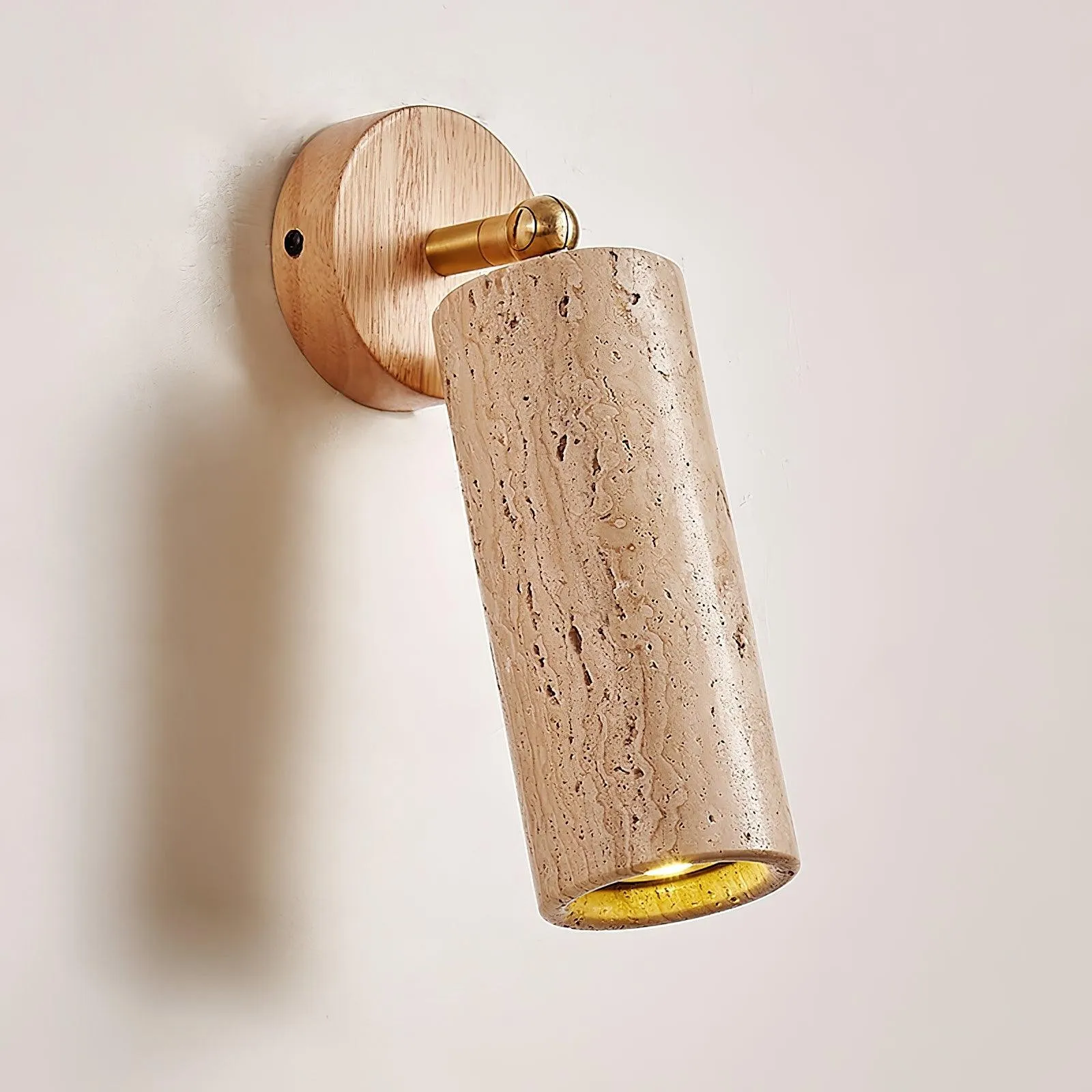 Travertine Walnut Spotlight Wall Lamp for Reading Work M40