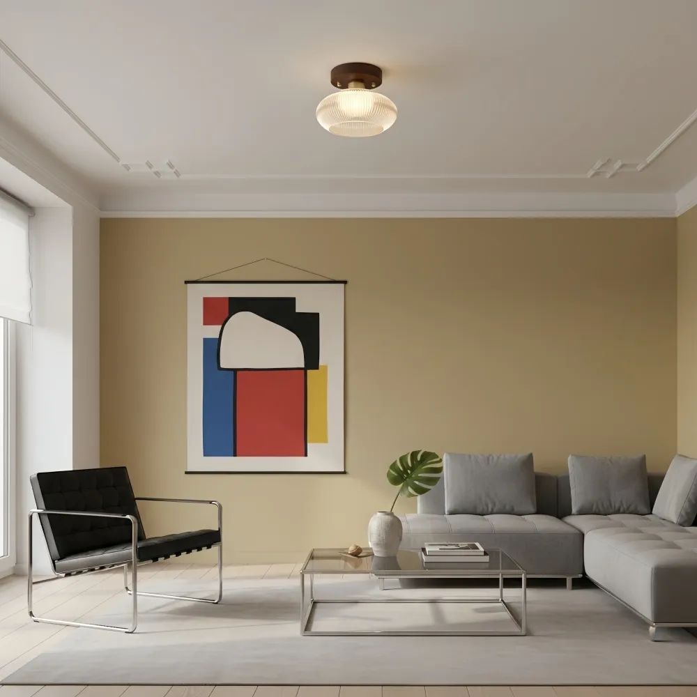 Soliro Soft Rounded Glass Dome Ceiling Light - Contemporary Flush Mount for Hallway and Bedroom T1088