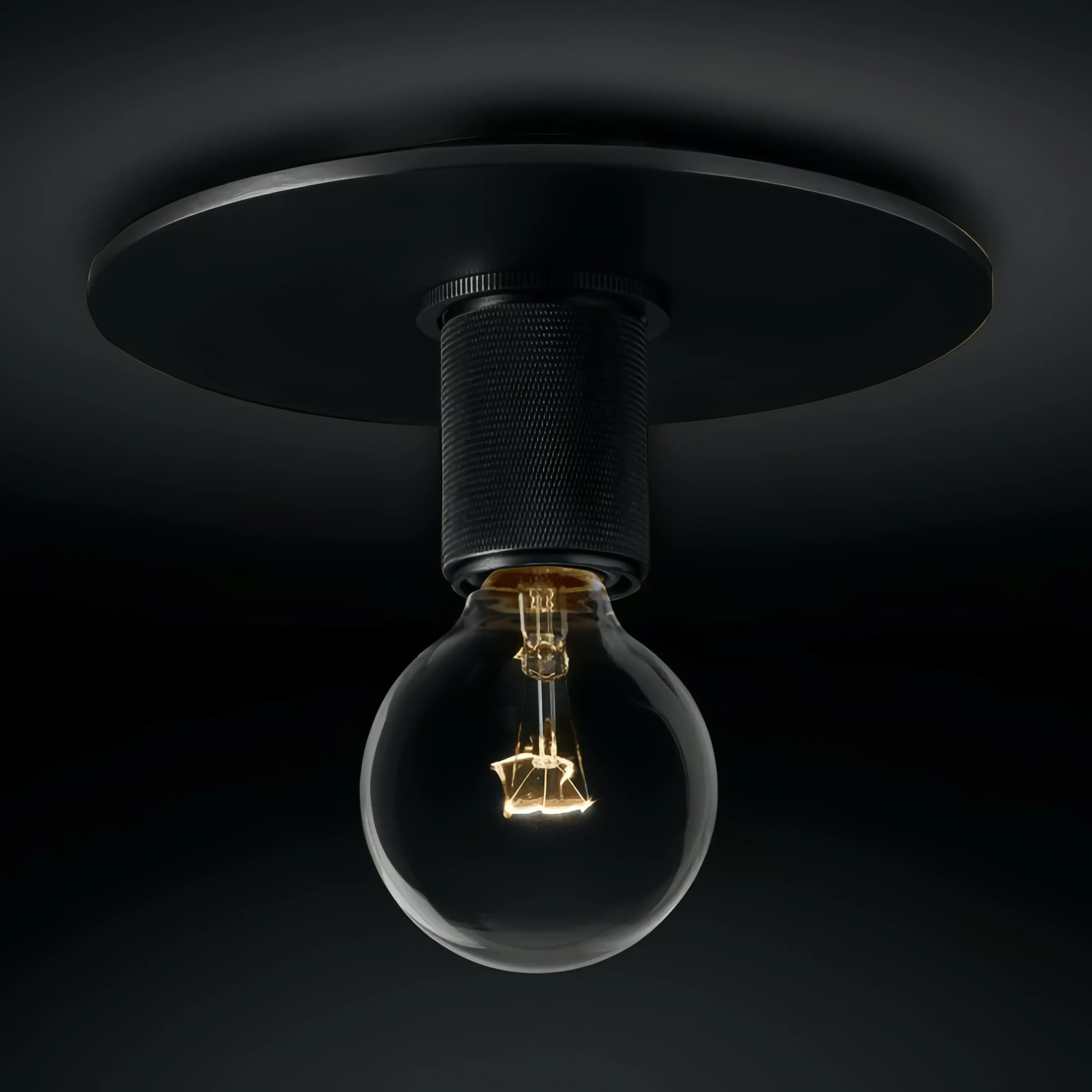 Versatile Flush Mount Light – Modern Glass & Open Bulb Design S232