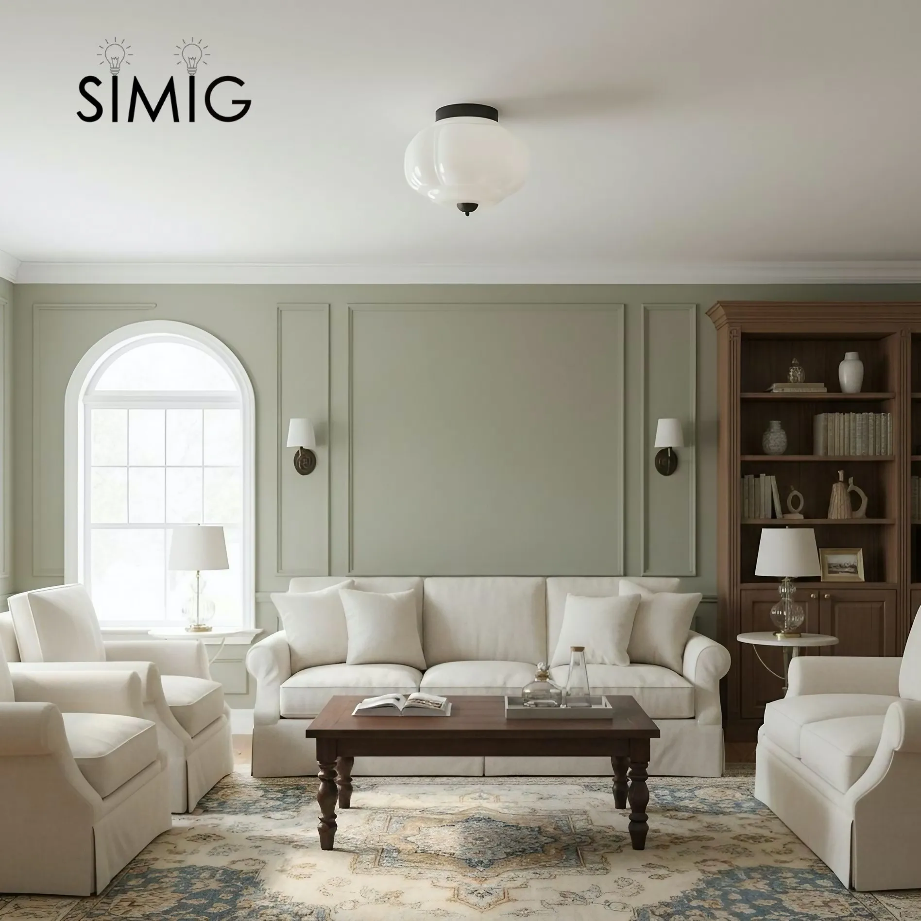Eloise Ceiling Light - Elegant Retro Brass Ceiling Light for Living Room G55