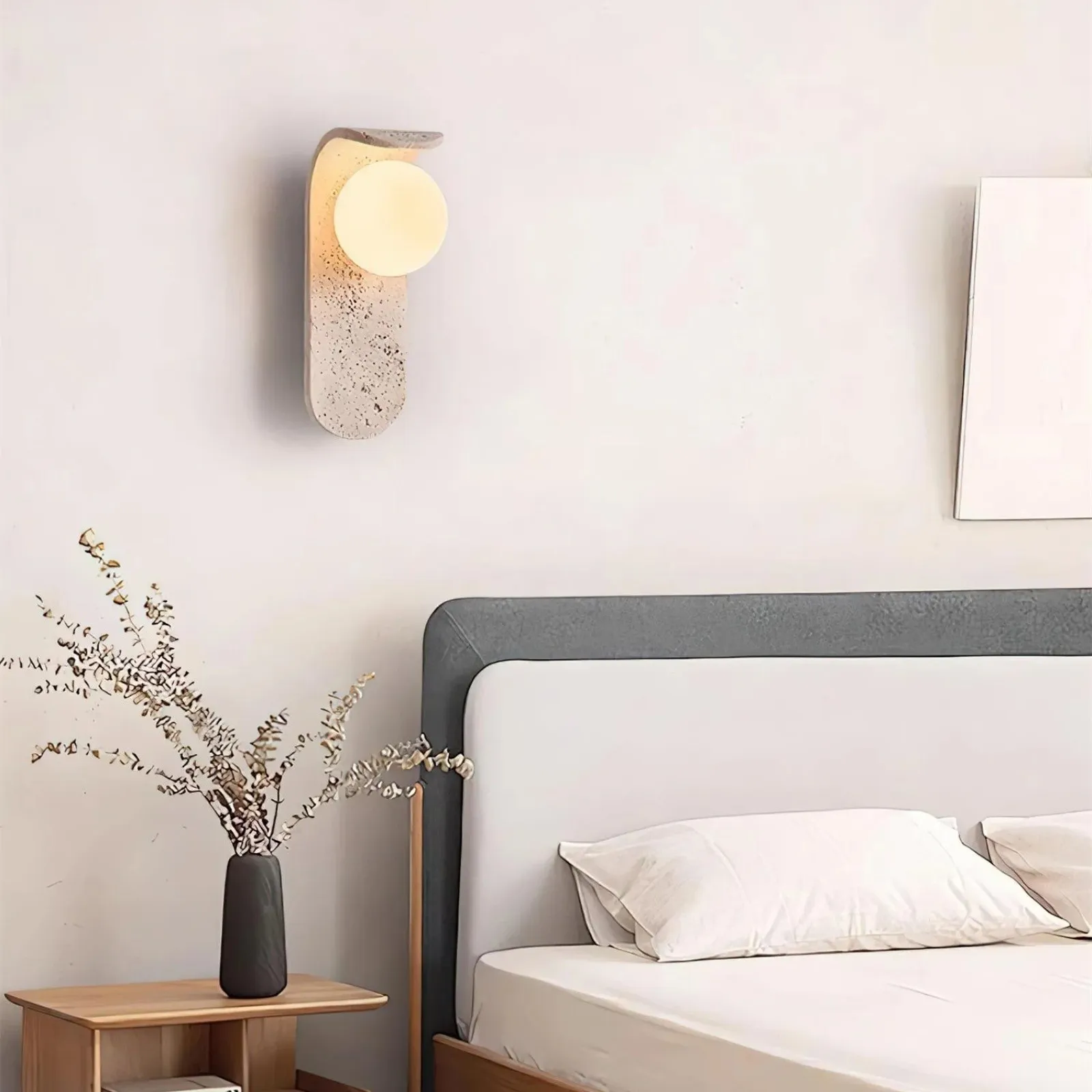 Travertine Wall Lamp - Skateboard-Inspired Modern Bedroom Light S326