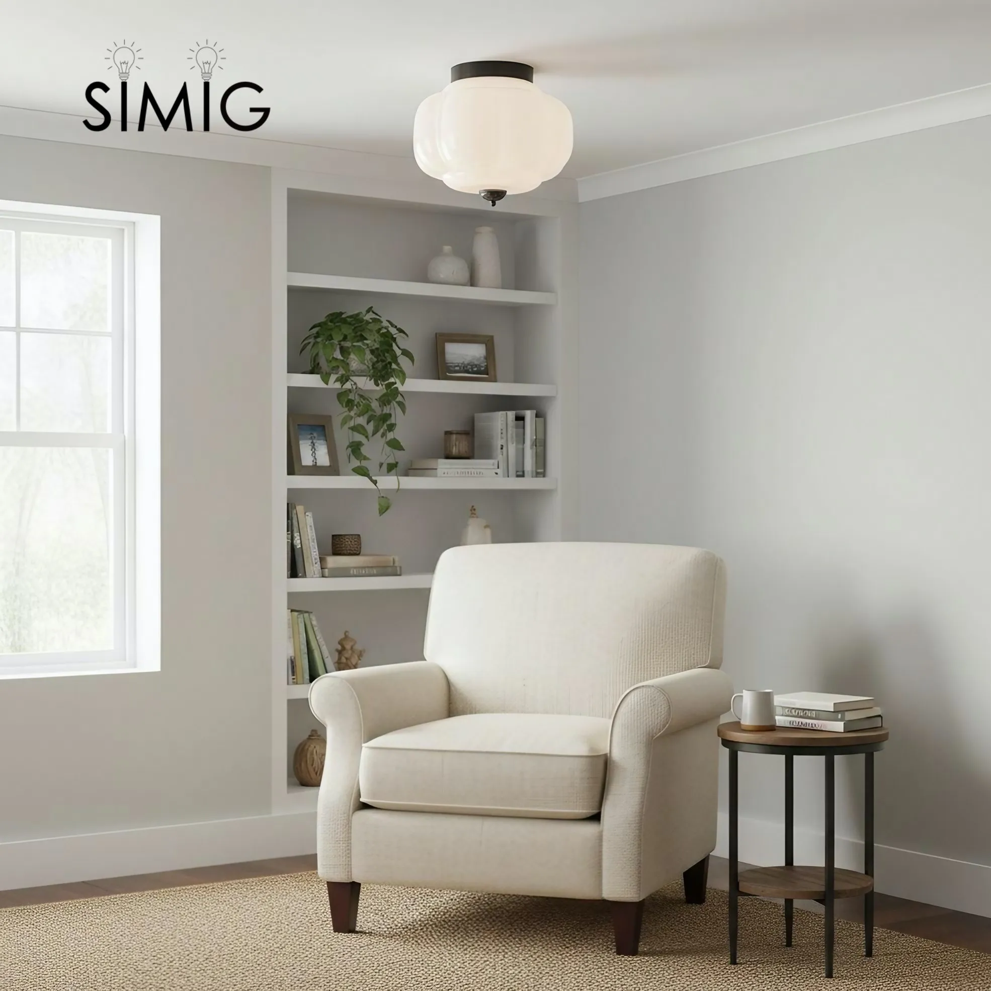 Eloise Ceiling Light - Elegant Retro Brass Ceiling Light for Living Room G55