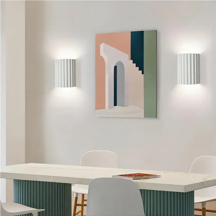 Ribbed Resin Design - Minimalist Wall Light for Modern Interior Spaces S104
