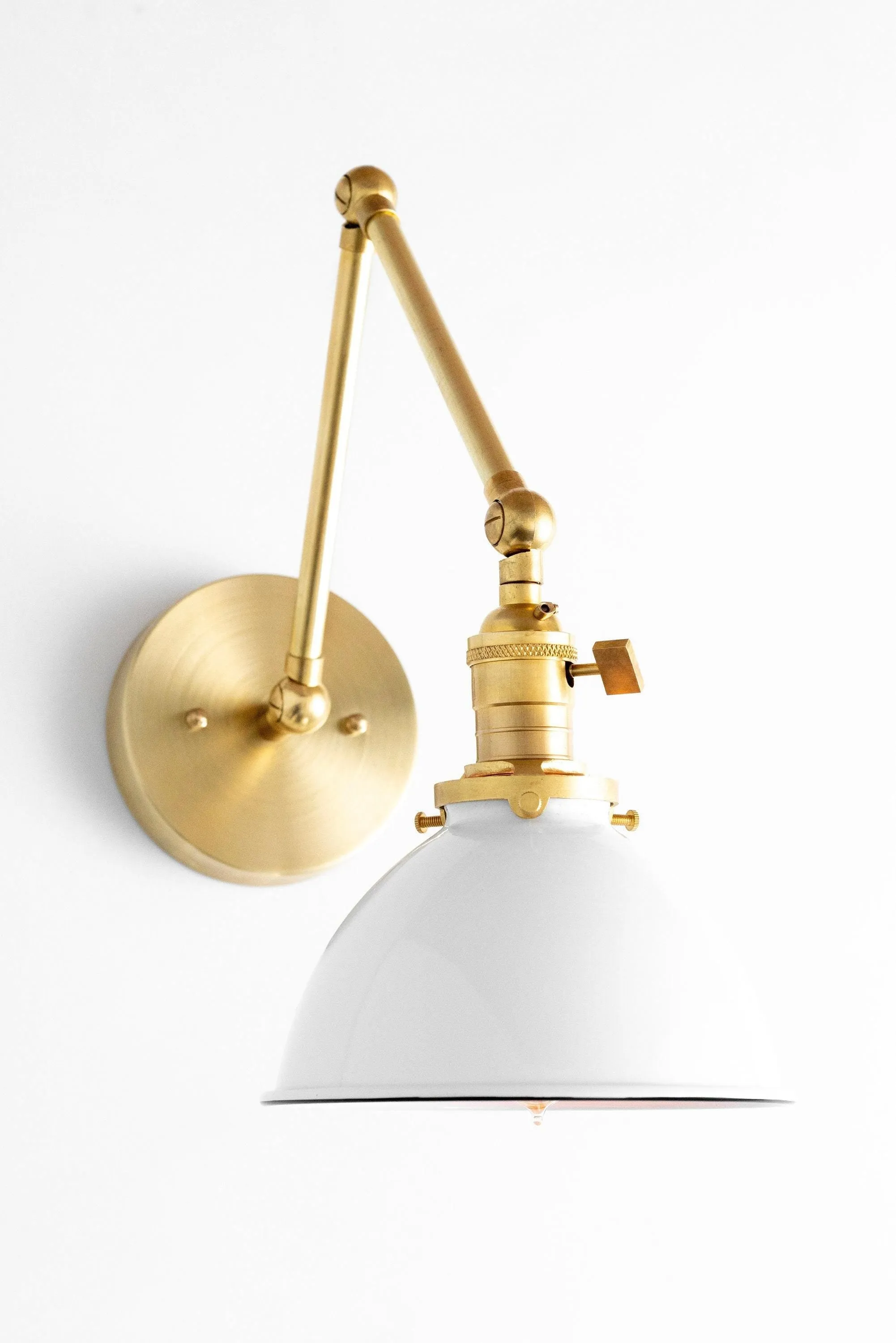Conique Metal Vintage Industrial Swing Arm Wall Lamp - Adjustable Dome Shade for Study T313