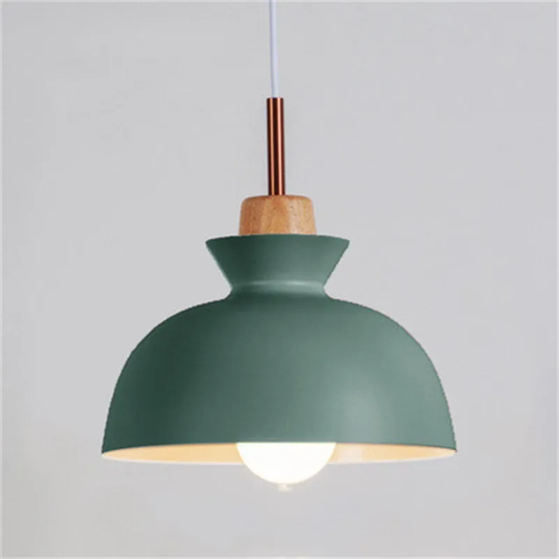 MULTI Scandinavian Metal Wood Macaroon Pendant Light for Bedroom S32