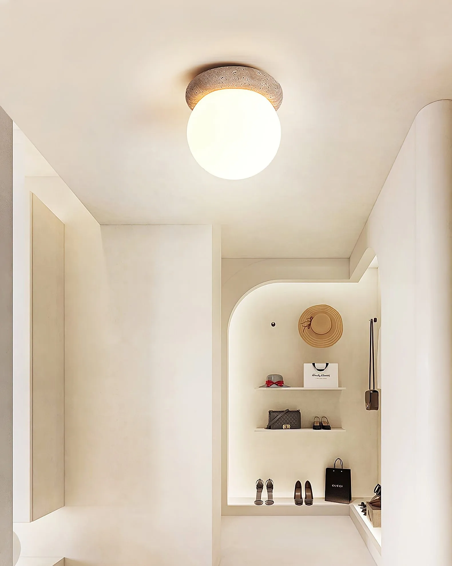 Marble Travertine Asteroid Ceiling Lamp M479