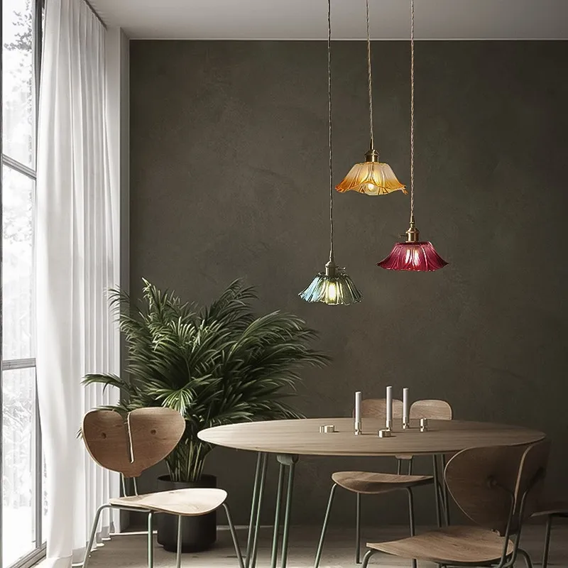 Tiffany Lotus Glass Pendant Light for Living Room S08