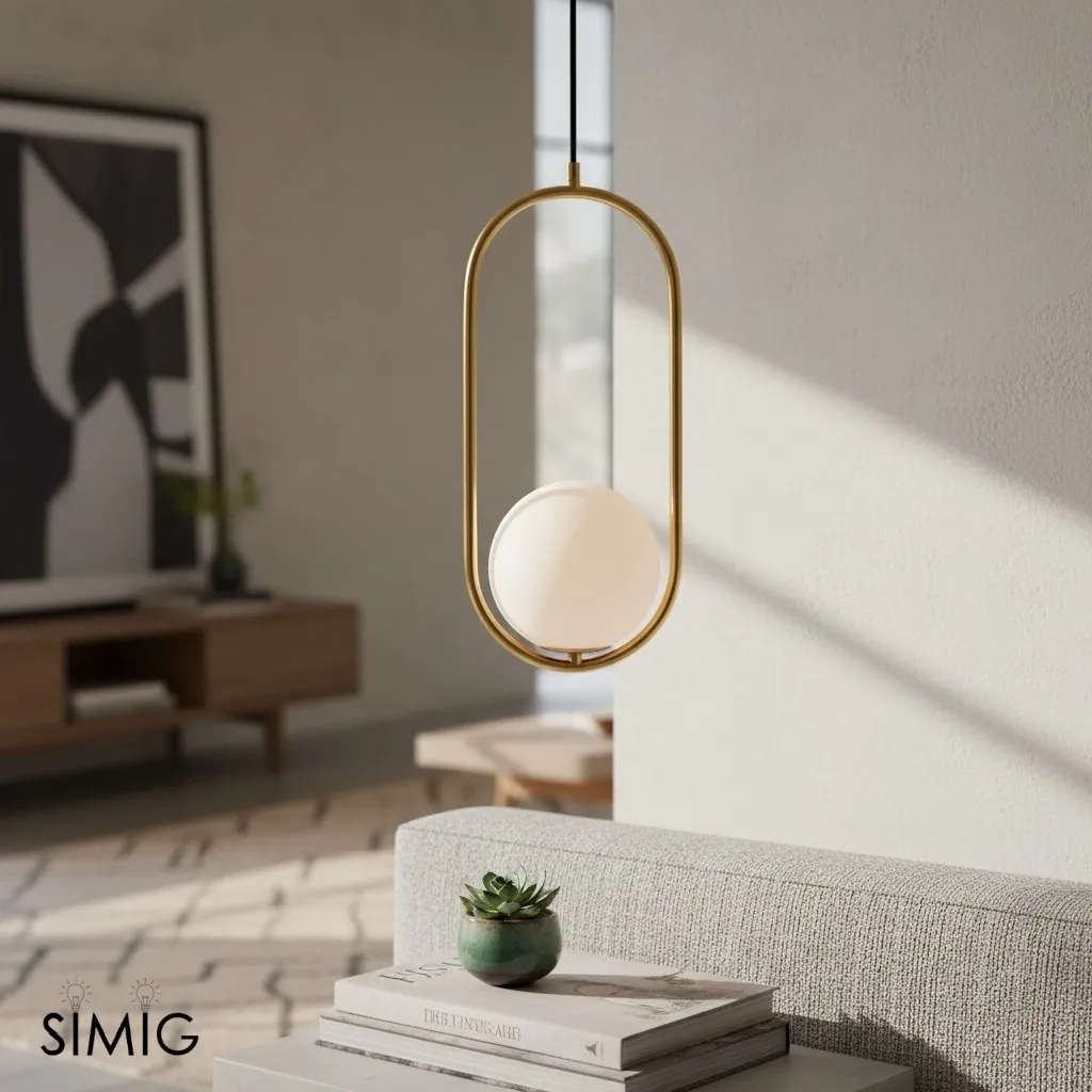 Halozen Pendant Lamp - Elegant Metal and Glass Pendant for Living Room
