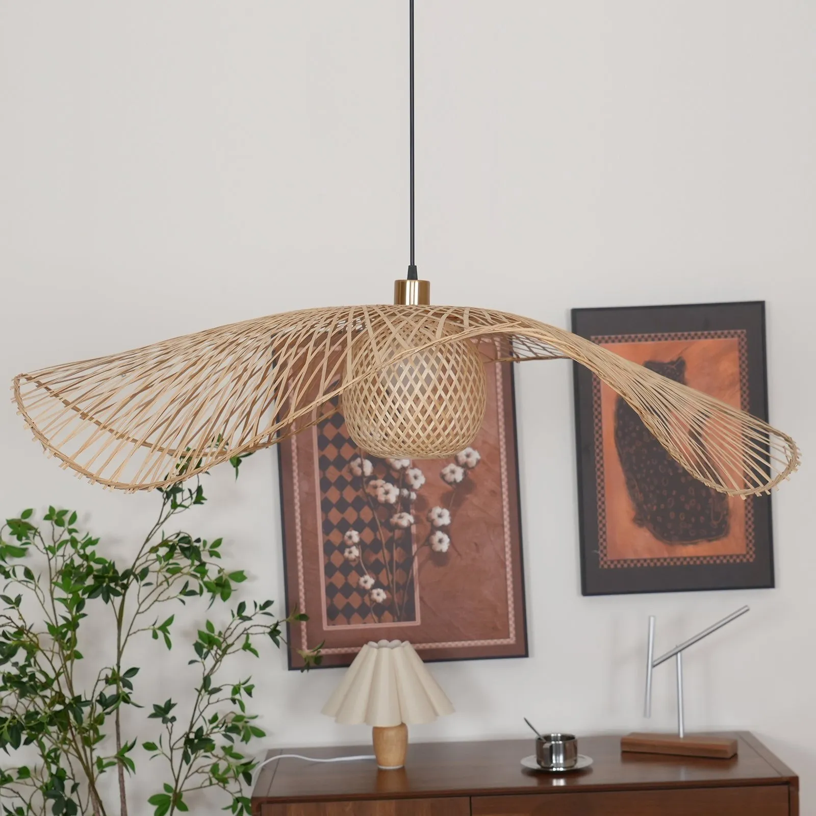 Bamboo Lotus Leaf Pendant Lamp P004