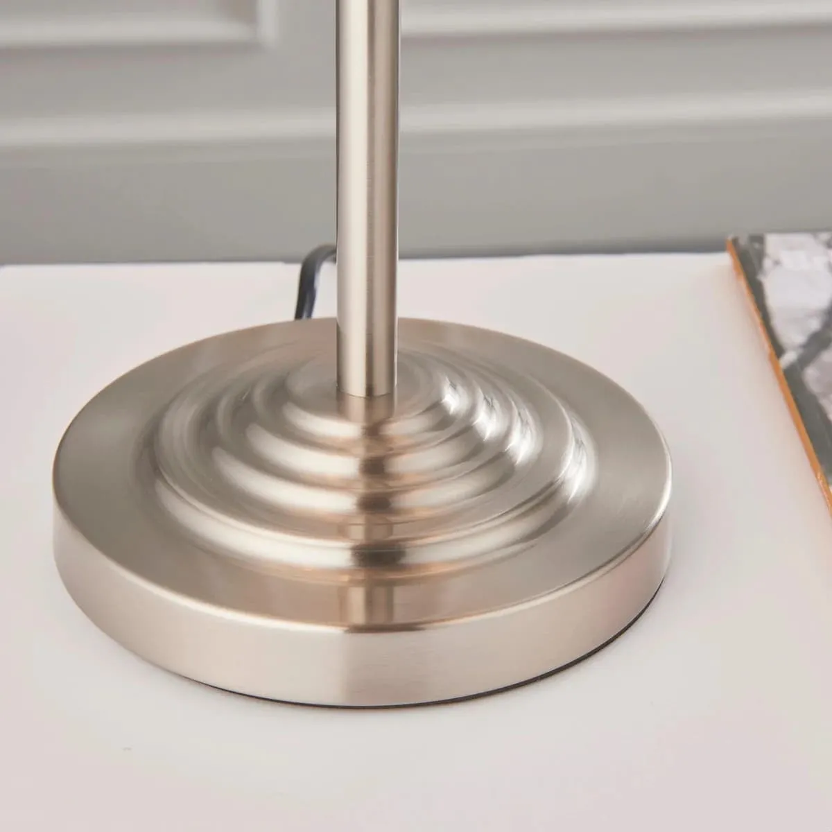 Tela 1‑Light and 3‑Light Table Lamp - Modern Linen & Metal for Bedside or Living Room T847