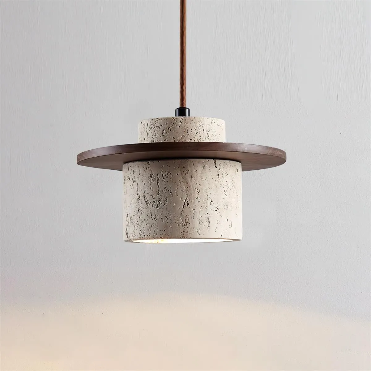 Elegant Textured Cylindra Stone Pendant Lamp G11