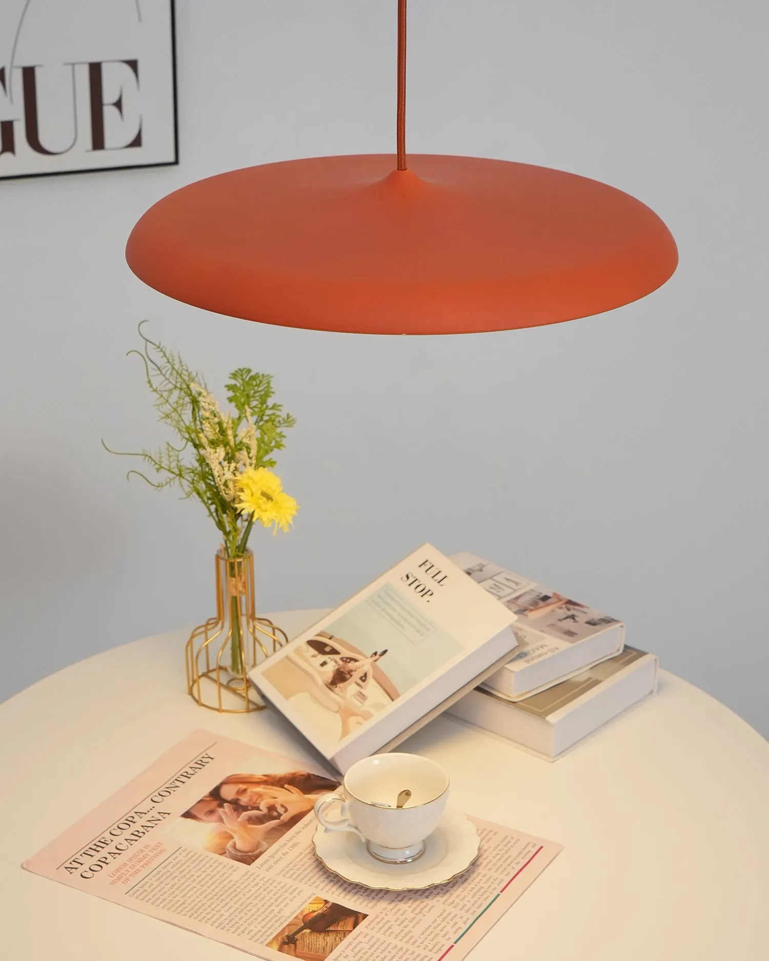 Modern Metal Saucer Pendant Light – Slim Design with LED Lighting M45